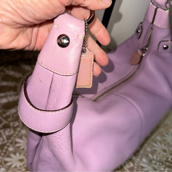 COACH Penelope Purple Pebbled Leather Medium Hobo Handbag F14680 - Picture 3 of 13